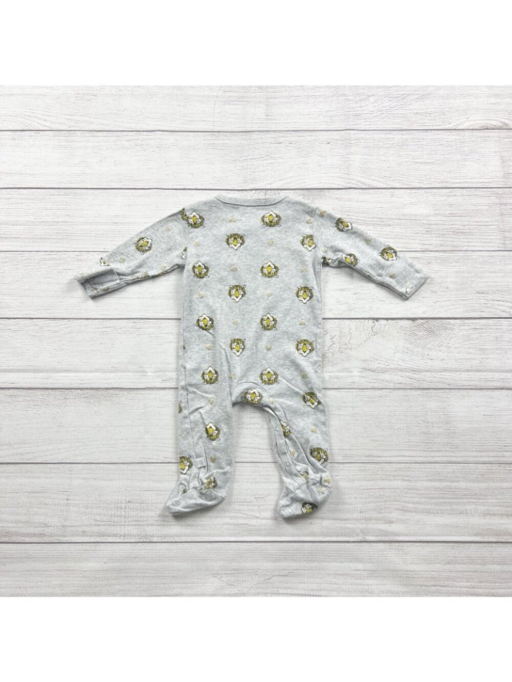 Rosie Pope Baby Footed Sleeper Pajamas Tiger Print Gray 6-9 Months - Picture 3 of 3